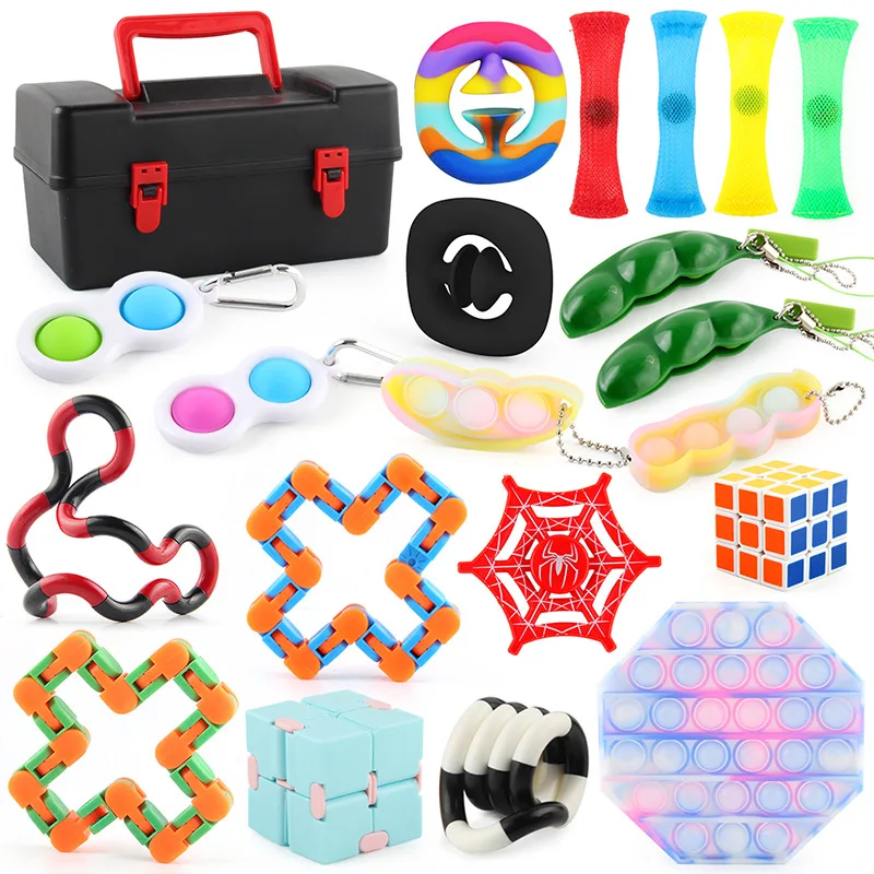 

Fidget Toys Anti Stress Set Stretchy Strings Gift Pack Adults Children Squishy Sensory Antistress Relief Toys