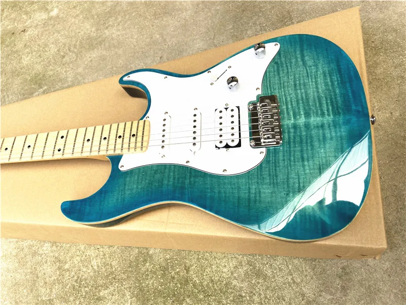 Электрическая гитара с принтом голубого тигра небольшой двойной мост-качалка