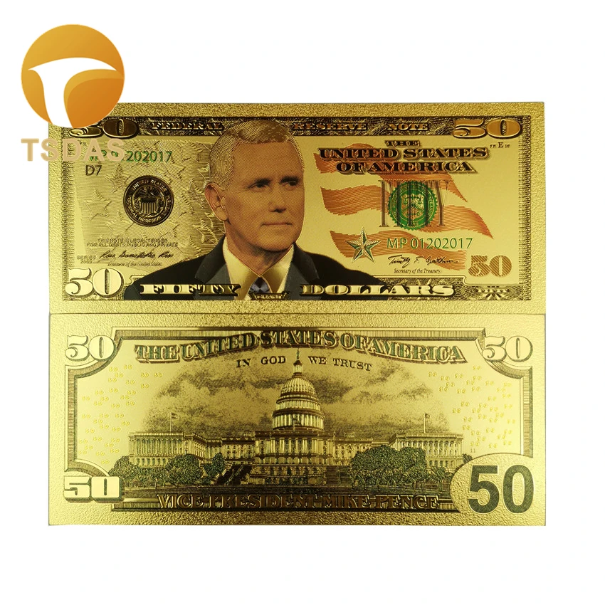 1 10 шт./партия, хорошие банкноты в Америке, Трамп, President, купюр, банкноты, 24 K, позолоченные поддельные деньги для подарков - Цвет: 1