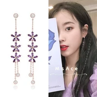 2020 new womens earrings delicate rhinestone flower retro tassels earring for women bijoux korean boucle gift jewelry wholesale