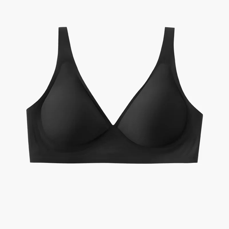 

Vegan Muscle Jelly Trace Latex Underwear Ladies French Sexy No Underwire Small Breasts Compact Adjustment Chest Thin Bra Women's
