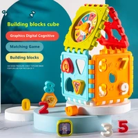 baby activity cube toddler toys 7 in 1 smart games educational color shape sorter musical toy bead maze counting learning