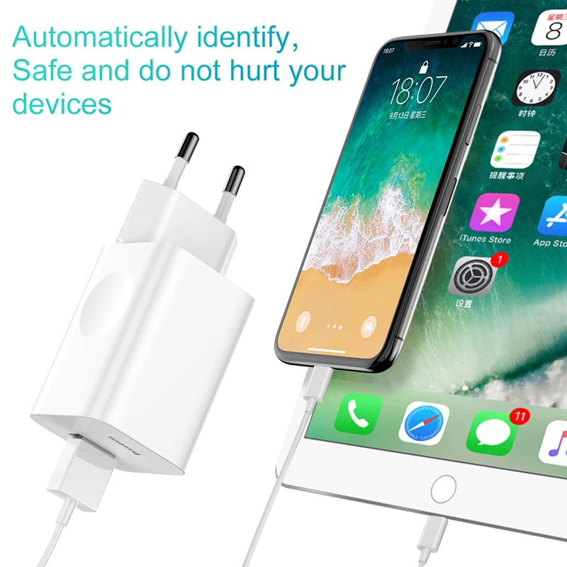 Адаптер питания Baseus с 2 USB-портами и поддержкой быстрой зарядки 3 0 24 Вт мобильный