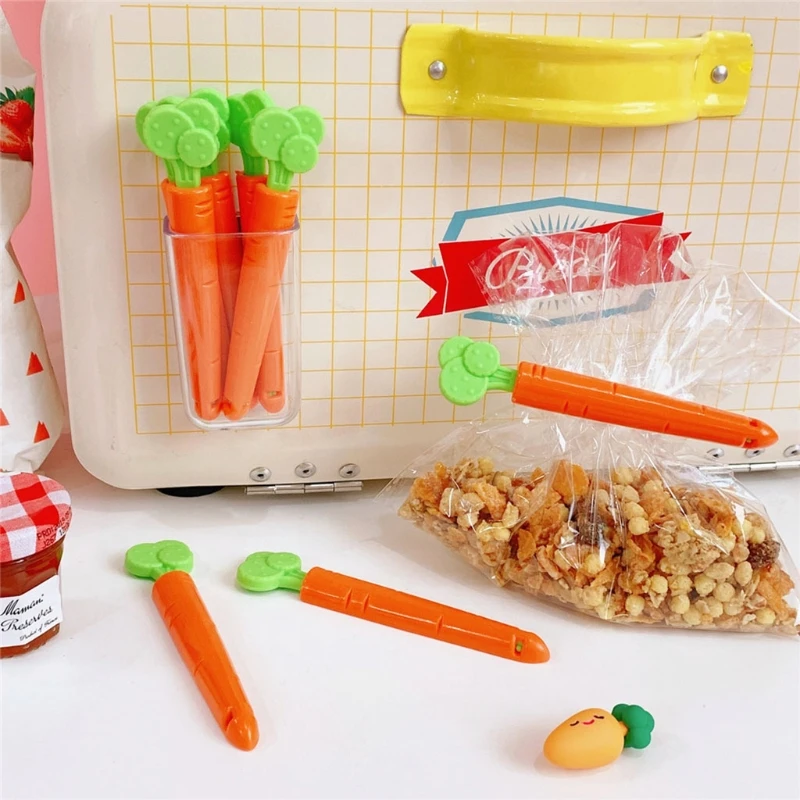 

5 Pcs Portable Kitchen Snacks Sealer Carrot Closure Pocket Bags Sealing Clips