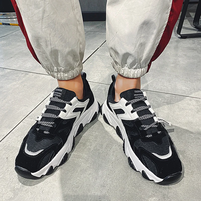 Кроссовки мужские дышащие на шнуровке модная повседневная обувь для ходьбы и