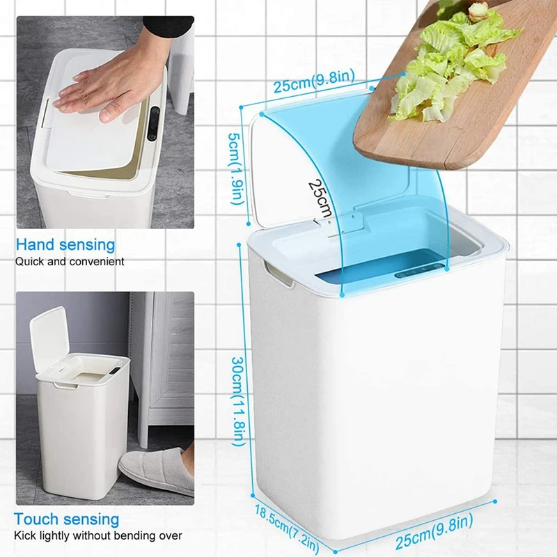 

Automatic Motion Sensor Recycling Bin,Large Capacity Trash Can with Lid,for Kitchen/Living Room/Toile,14L
