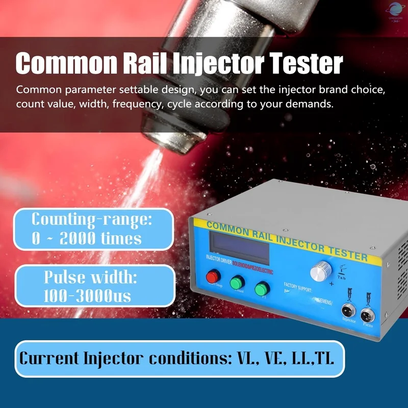 

AM-CR600 High Pressure Common Rail Injector Tester with 100-3000us Pulse Width and 1-30Hz Injection Frequency