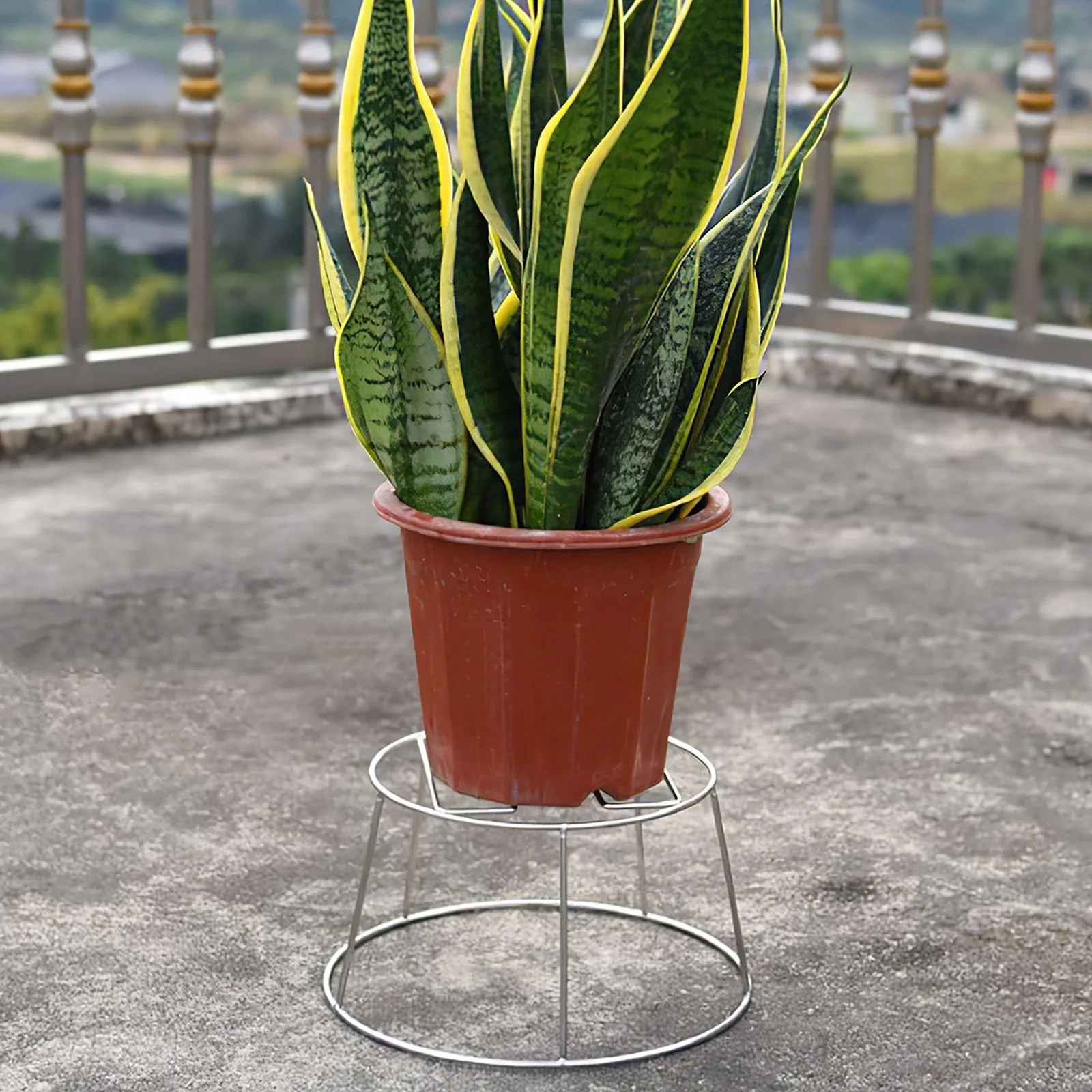 

Подвесной горшок из нержавеющей стали для садовых растений, удобный кронштейн для цветочного горшка, прочная стойка для ограждения, огражд...