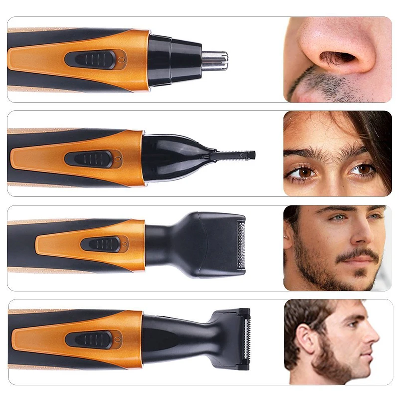 Водонепроницаемый триммер для волос в носу 4 1 на лице мужчин бритва носа ушей