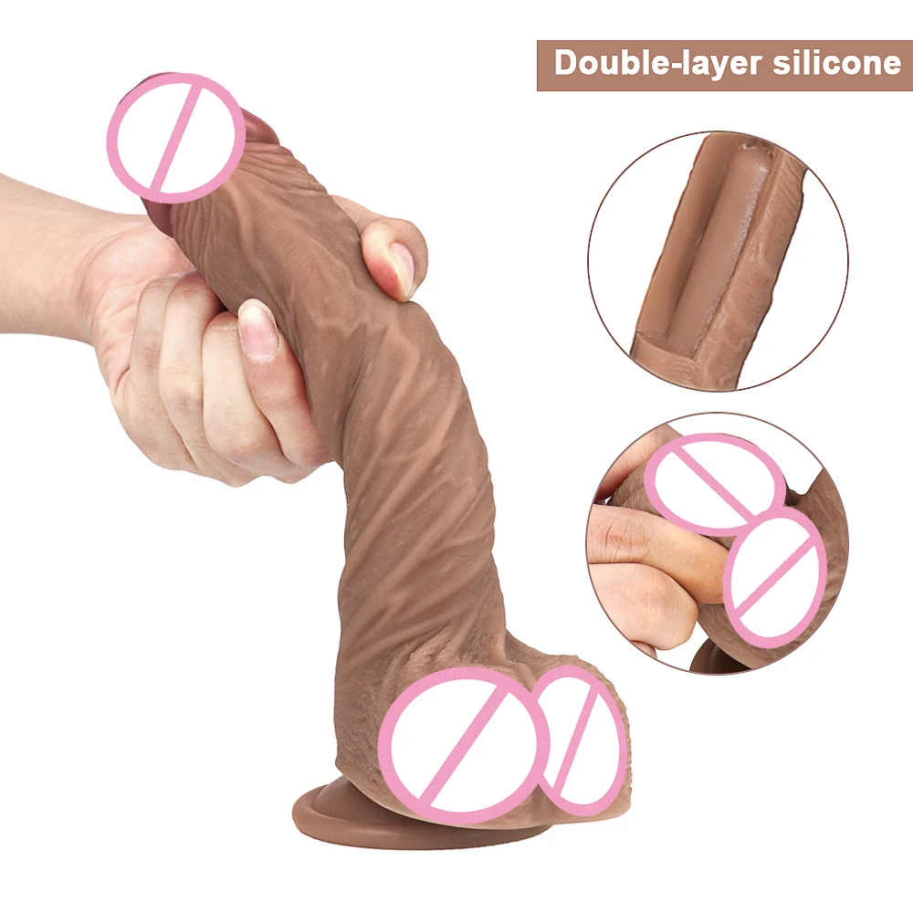 GaGu реалистичный большой фаллоимитатор гибкий пенис член с присоской на ремешке