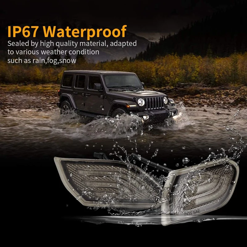 2 предмета светодиодные боковые габаритные фонари для Jeep Wrangler JL 2018 2019 переднее