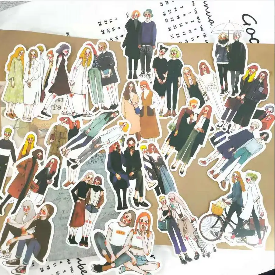 25 шт ручная роспись девушка Bosom друг Мода красочные украшения стикер для Diy Ablum