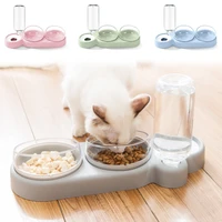 double bowls pet food feeder 500ml water dispenser bottle accessories supplies for small dogs cats chiens puppy rabbit waterer