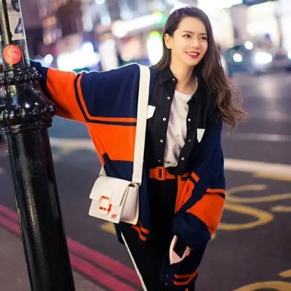 

Women's new fall sweater with button down