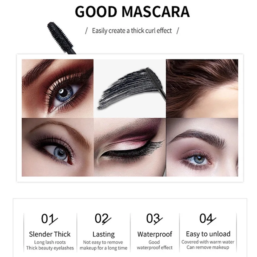 

Mascara 4d Voluminous Fiber Mascara Lengthening Black Waterproof Makeup Eyelash Long Curling Mascara Eye Lashes Extension