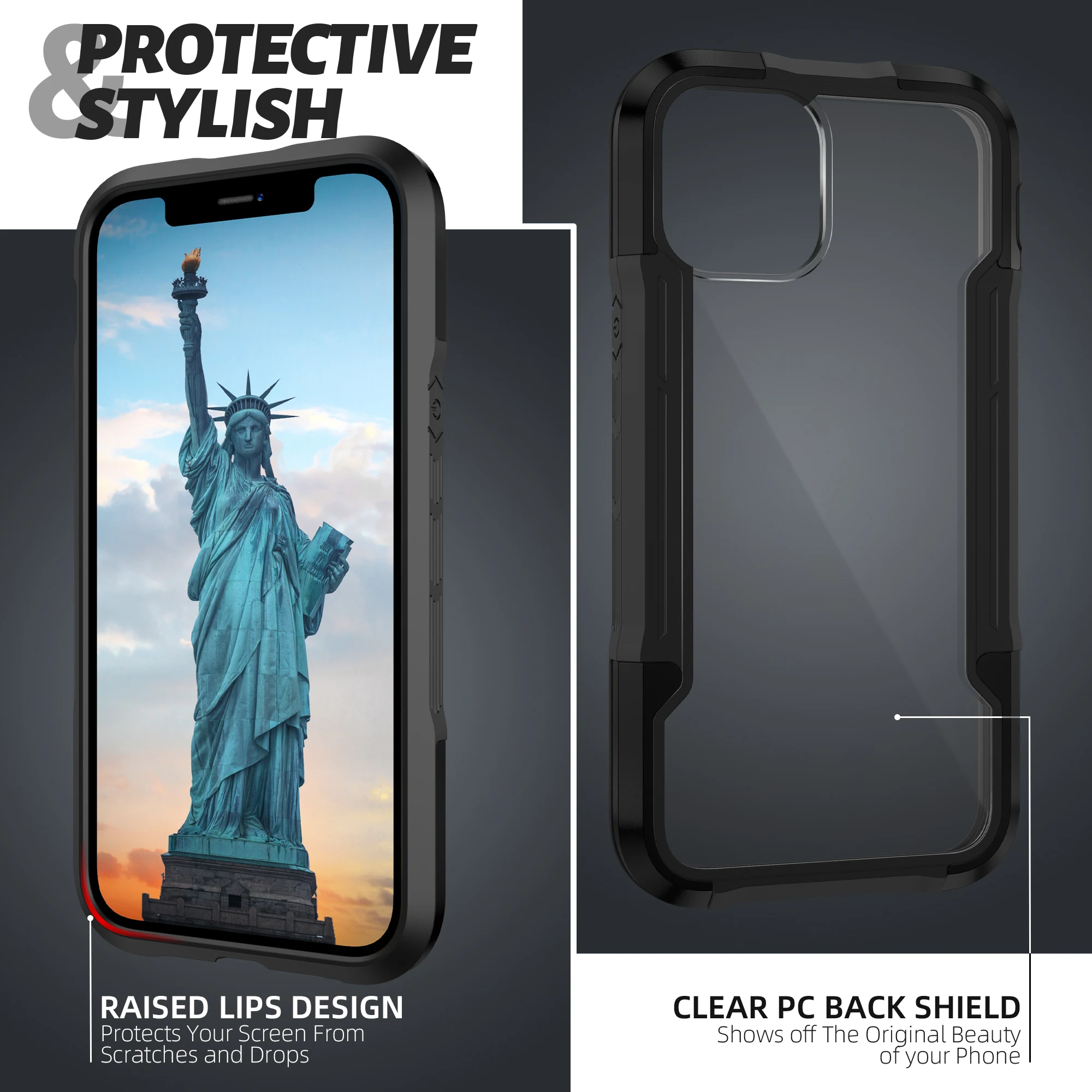 

For iPhone 13 Pro Max Case Heavy Metal Armor Clear Polycarbonate Case for iPhone 12 Mini Luxury Soft TPU Bumper Back Cover