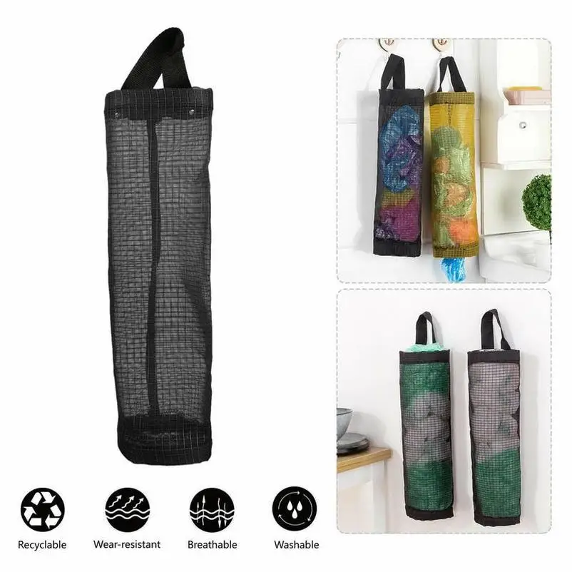 

Storage Bag Home Grocery Bag Holder Wall Mounted Storage Distributor Kitchen Tools Behind The Door Ring To Extract Storage Bags
