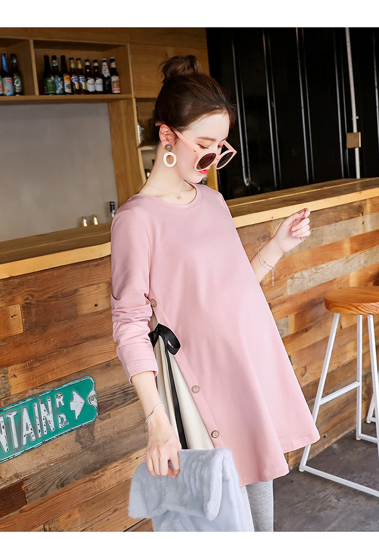 Осенняя футболка для материнства, рубашки с брюками, костюмы для беременных женщин, пуловер, Топы, Длинные рубашки, брюки, 2XL, Одежда для беременных