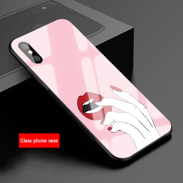 Roskoshnyj Chehol Iz Zakalennogo Stekla Dlya Iphone 11 Pro Max X Xs Max 8 7 6 5 Plus Fondos Red Nails Phone Back Cover Case Shell Mobilnye Telefony I Aksessuary Aliekspress