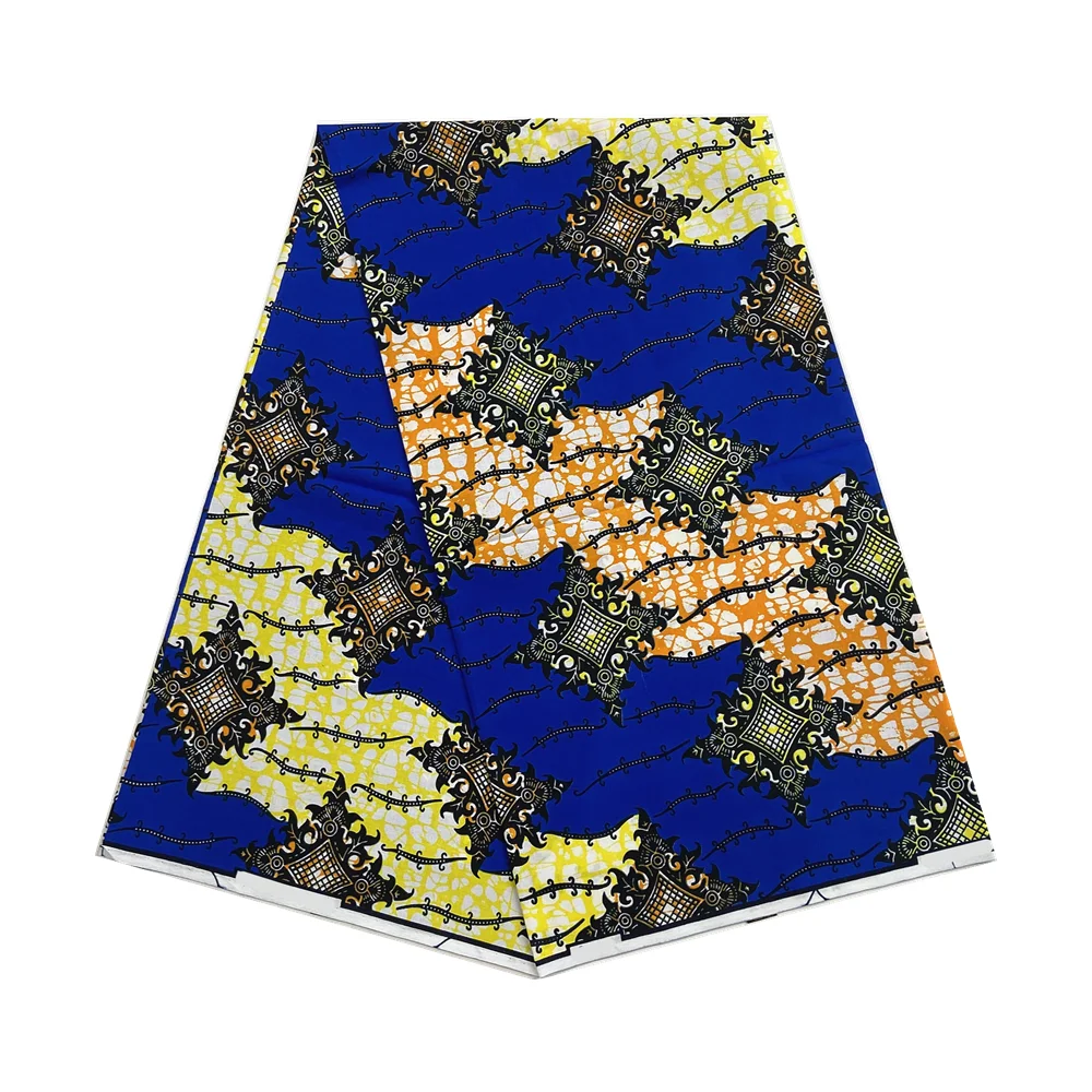 

100% Cotton African Patchwork Real Wax Ankara Africa Prints Fabric Tissu Sewing Wedding Dress Material Craft Accessory F18-13