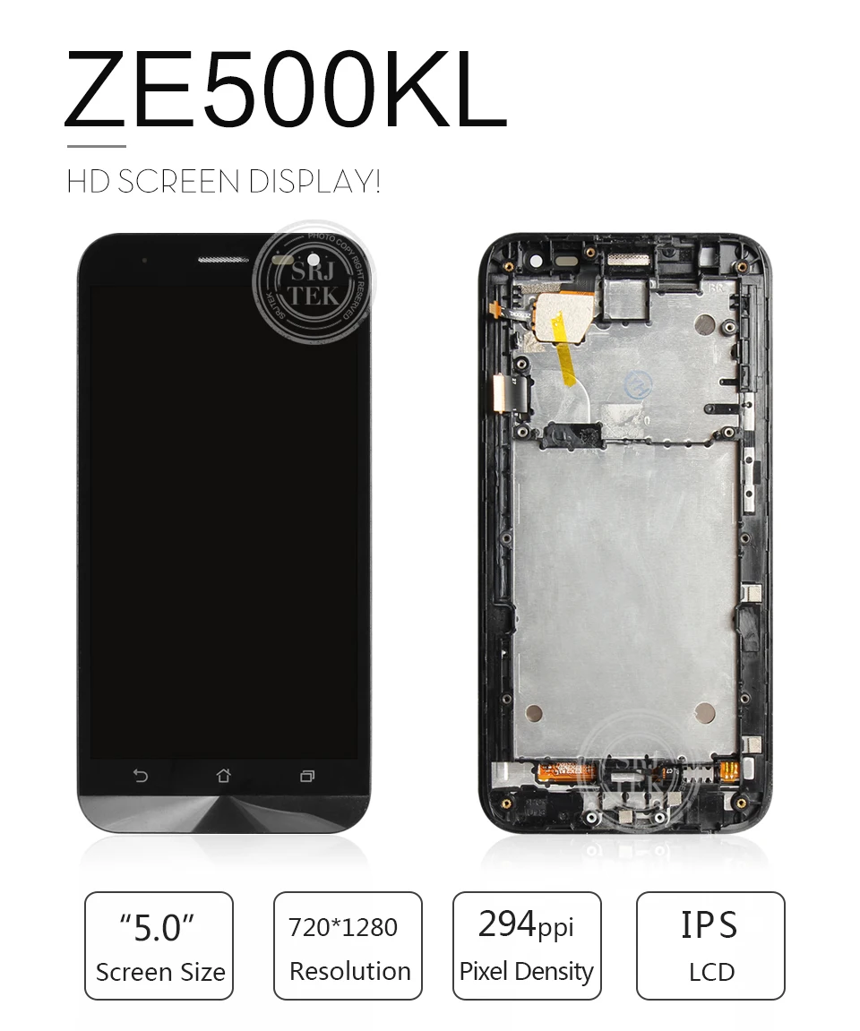 5," ЖК-дисплей для ASUS Zenfone 2 Laser ZE500KL, ЖК-дисплей, сенсорный экран с рамкой, дигитайзер, сборка для ASUS ZE500KL, ЖК-дисплей
