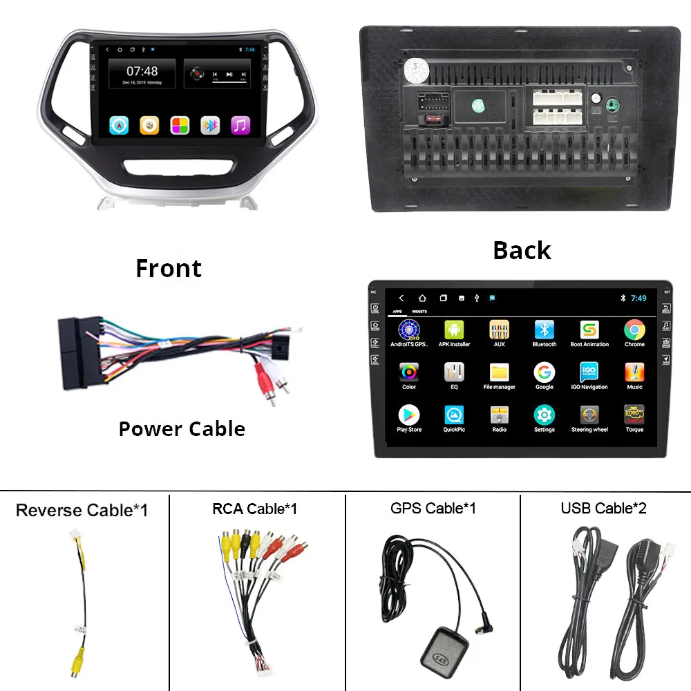 

2din Android 9.0 Car Radio For Jeep Cherokee 2014-2017 Multimedia Navigation GPS Video Player Car Stereo Autoradio DVD Player