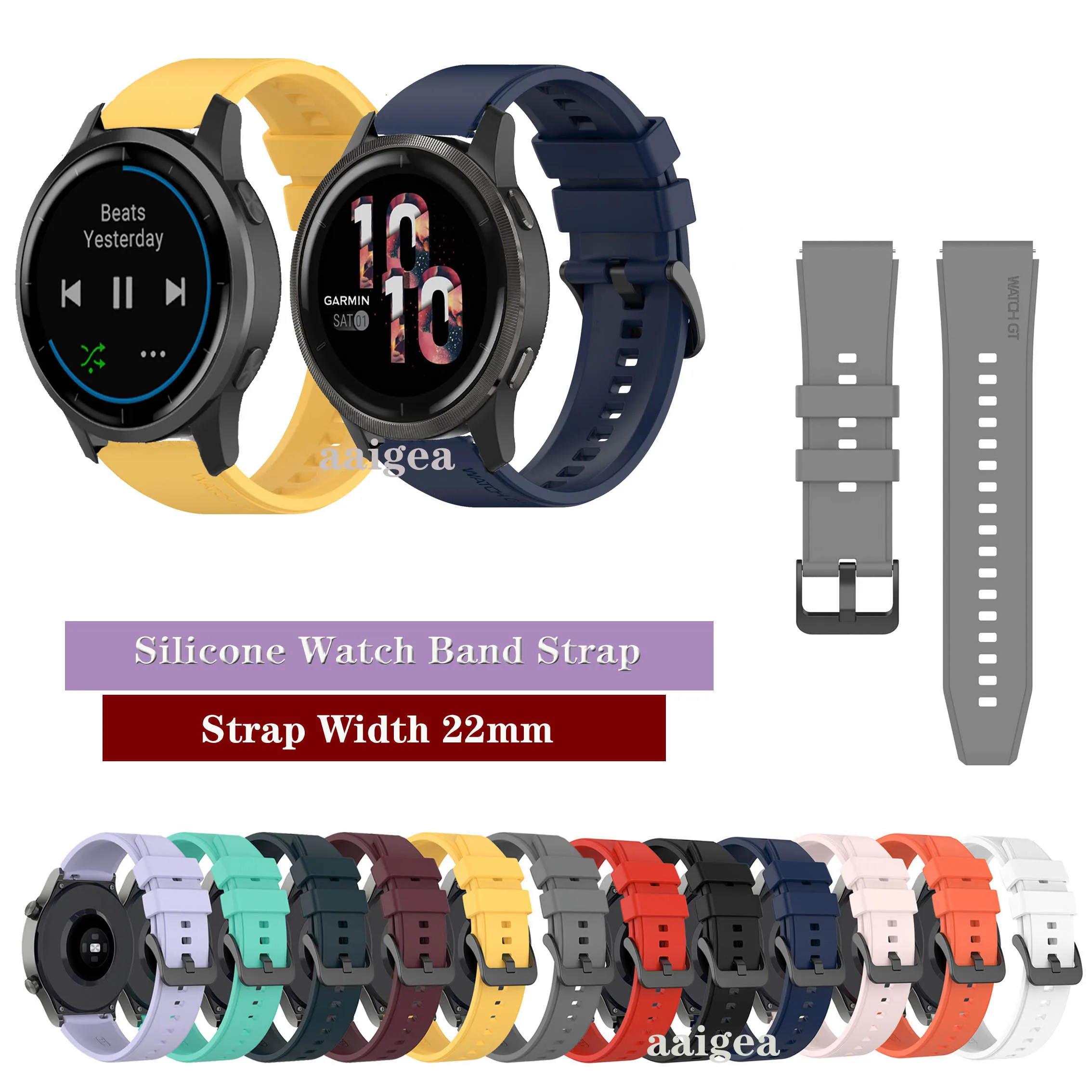 

Ремешок силиконовый для Garmin Active vivoactive 4/venu2, сменный спортивный браслет для наручных часов, 22 мм, 45 мм