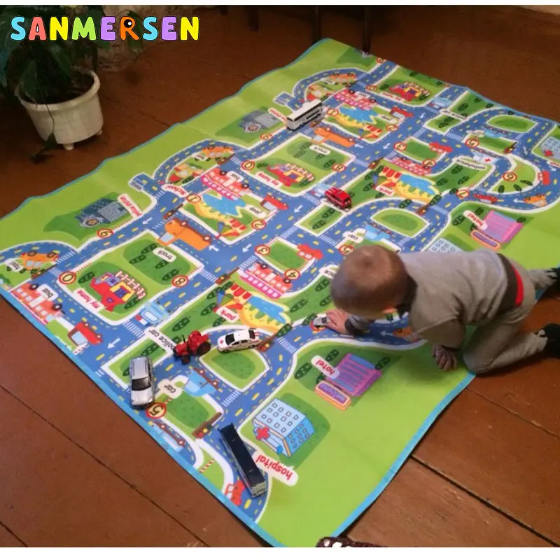 0 5 см толстый мультяшный городской дорожный детский коврик для ползания лазания