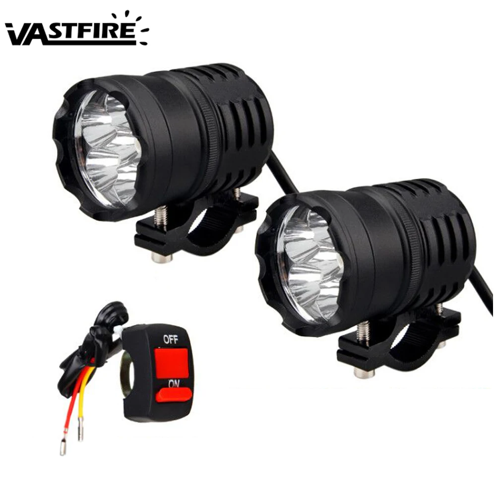 1 или 2 шт. U50, 3 режима, 60 Вт, 6 светодиодный для мотоцикла, точечные светильники светодиодный светодиодные противотуманная фара дальнего света, водонепроницаемые лампы с высоким и низким миганием