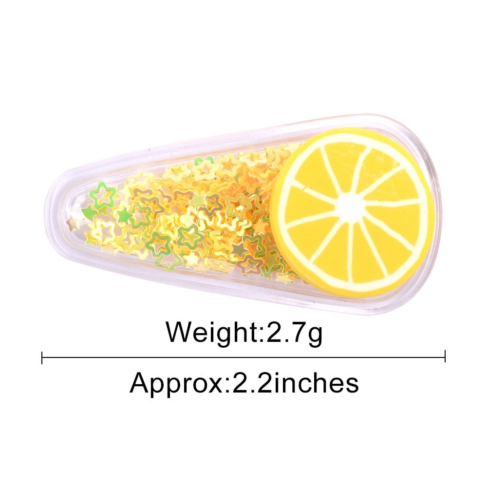 10colors 2.2Inch Fruit Cute Hair Clip for Girls Kids New Transparent Hairpin Novelty Sweet Children Simple Ins BB Accessory |