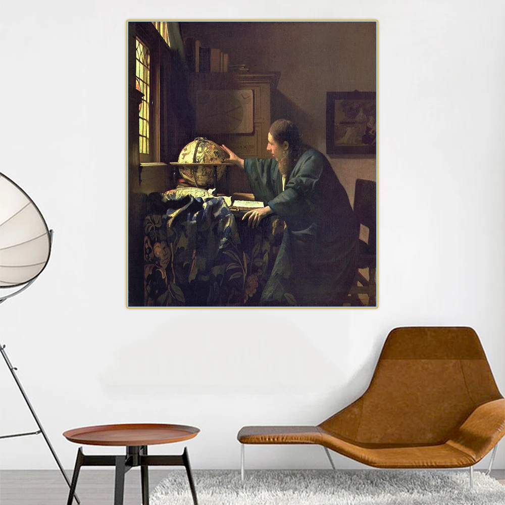 Цитон Johannes Vermeer astronomастроном 1668 Canvas Холст Картина маслом художественное