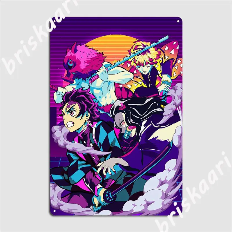 

Demon Slayer Metal Sign Pub Garage Wall Mural Classic Painting Décor Tin Sign Posters