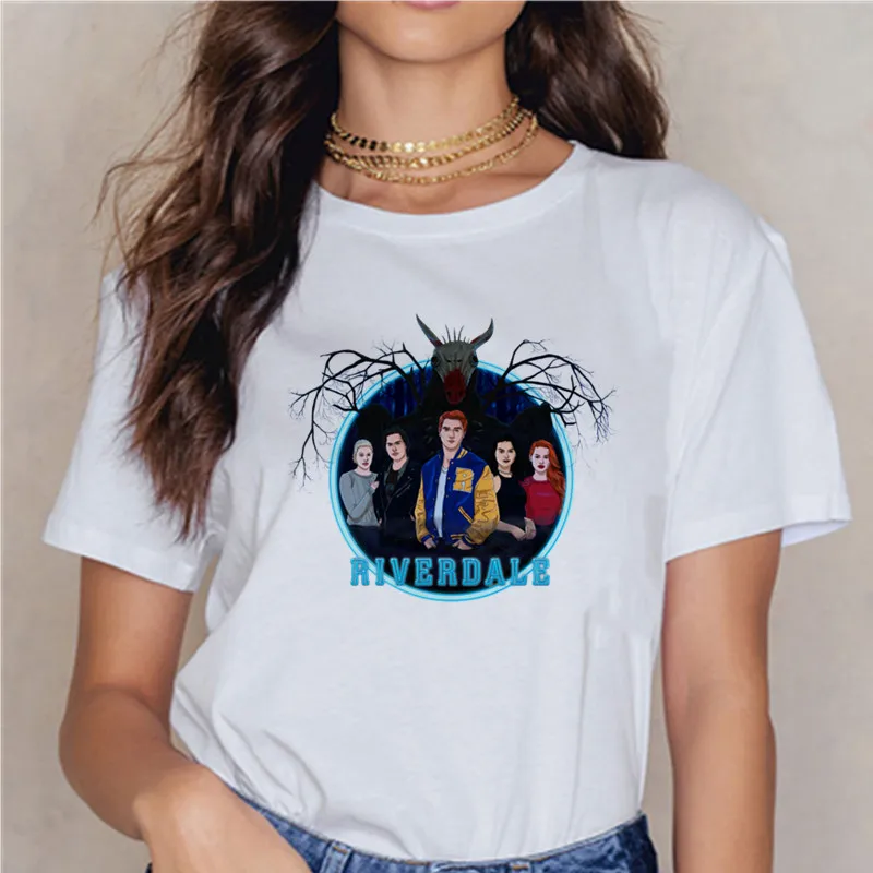 Модная футболка Riverdale в стиле Харадзюку женский топ со змеиным принтом