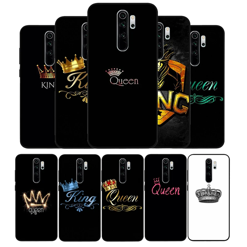Король и королева Корона черный силиконовый чехол для мобильного телефона Redmi note