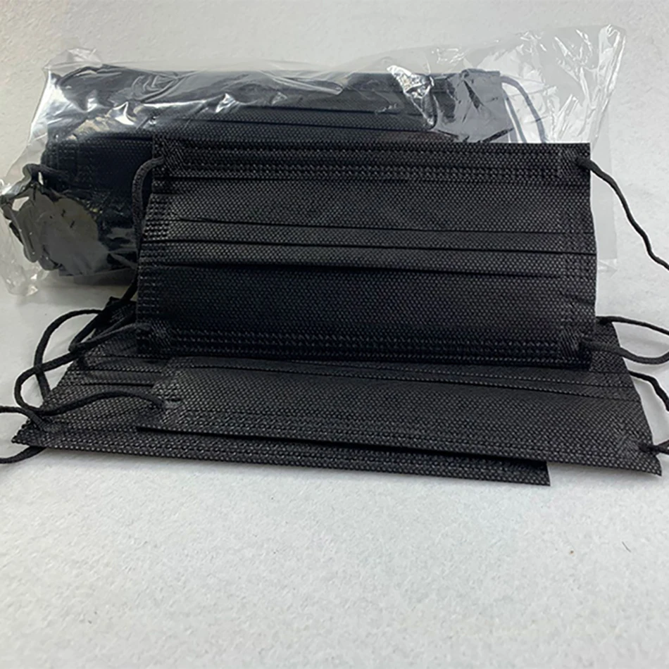 Carego черная маска для лица 4 Слои одноразовые Анти пыль черный маски защита рта