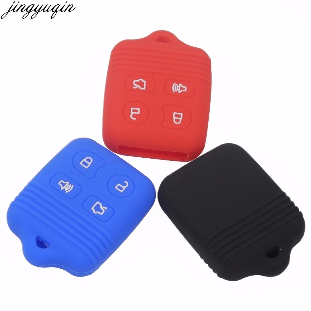 

Силиконовый чехол для ключа Jingyuqin с 4 кнопками, чехол для Ford Focus Freestye F150 F250 E150 Ranger Explorer Econoline Lincoln Mercury