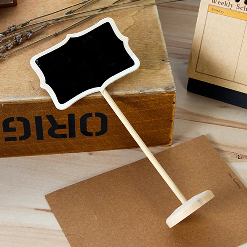 12 шт./компл. Мини Маленькие деревянные мел доска записи со стирающимися чернилами