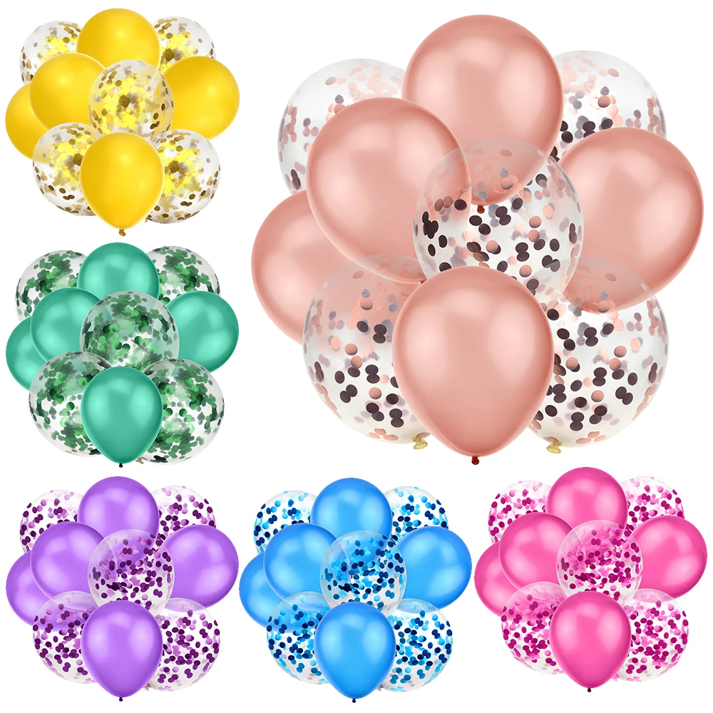 10 шт./лот 12 дюймов латексные шары и Конфетти День Рождения вечерние украшения