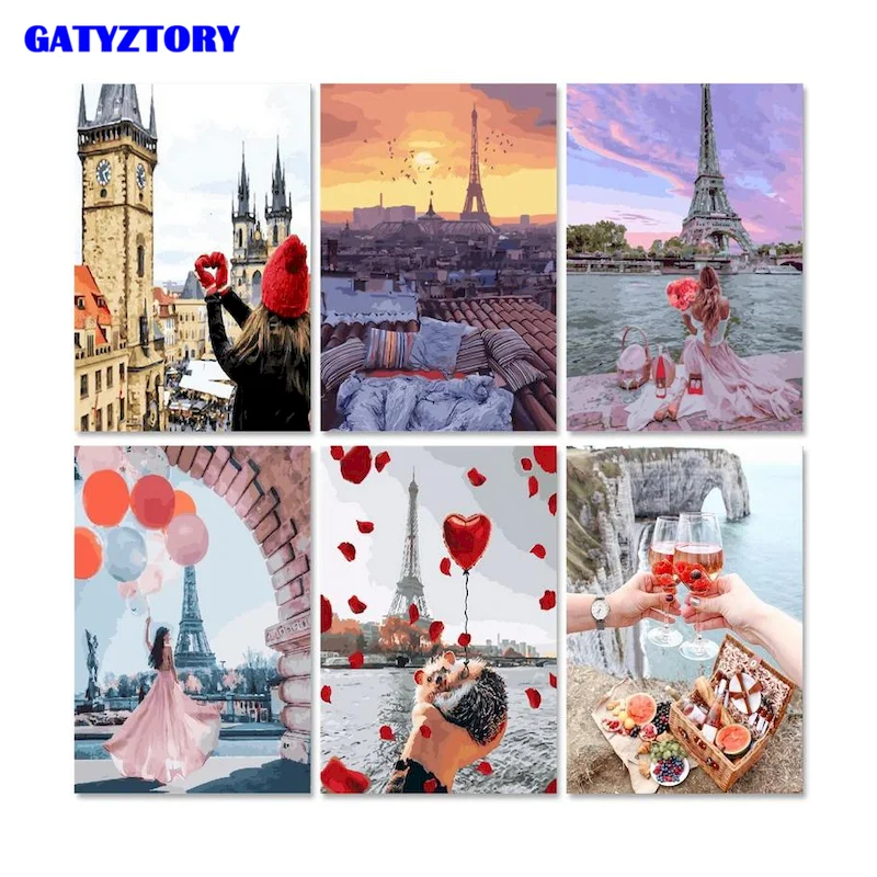 

GATYZTORY 60x75cm Frame DIY Oil Painting By Numbers For Adults Girls Coloring By Numbers Wall Art Picture For Home Decors