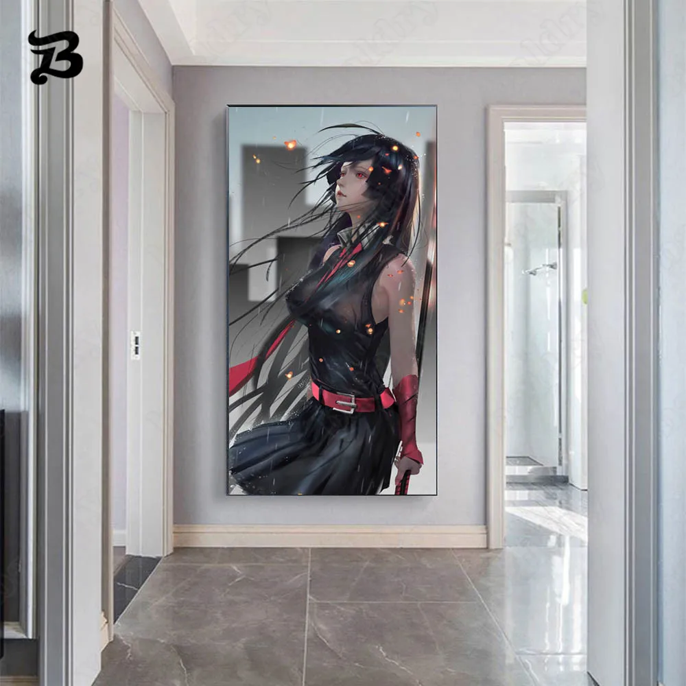 

Canvas Painting Wall Art Animation Red Skirt Goddess Canvas Posters Prints Wall Pictures for Living Room Home Wall Decoration