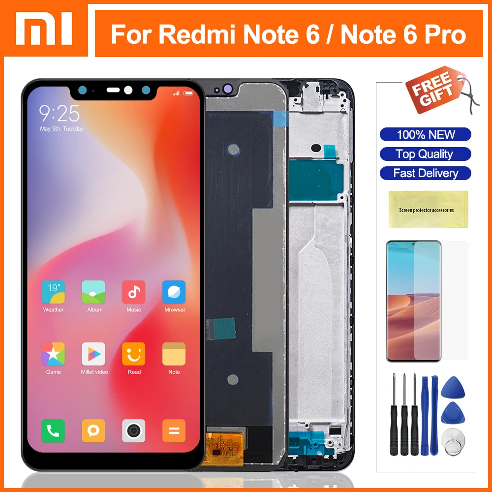 ЖК дисплей 6 26 дюйма для Xiaomi Redmi Note6 сменный сенсорный экран с дигитайзером Note
