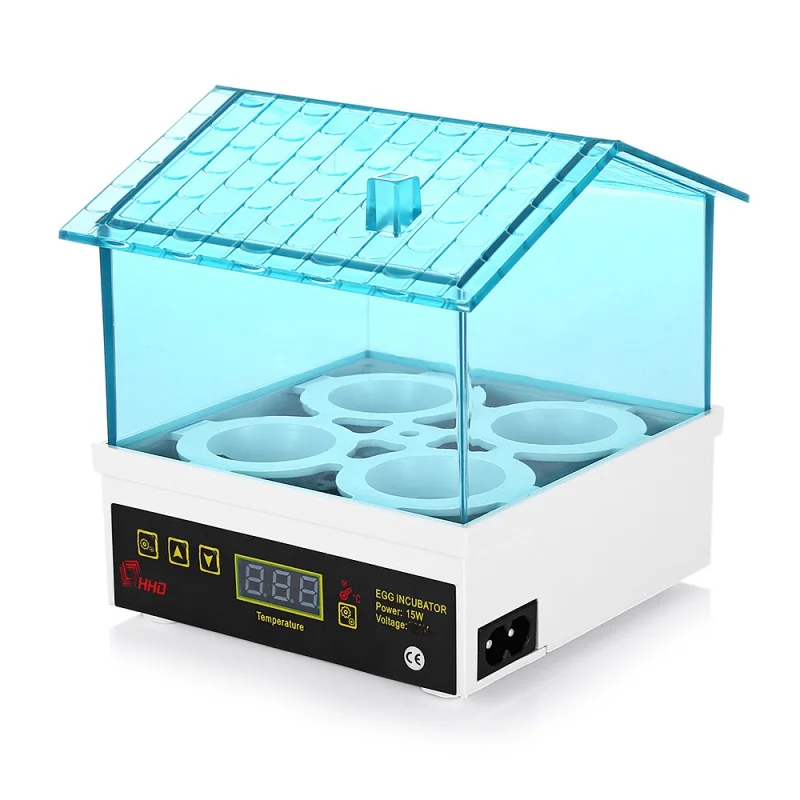 HHD Newest 4 Eggs Incubator Mini Hatchery Machine Automatic Digital Poultry Brooder Hatch For Chicken Duck Bird Pigeon Quail Egg