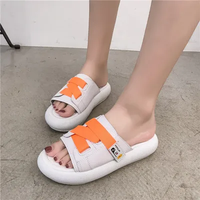 Летние сандалии на толстой подошве в Корейском стиле Пляжная обувь Новинка 2020