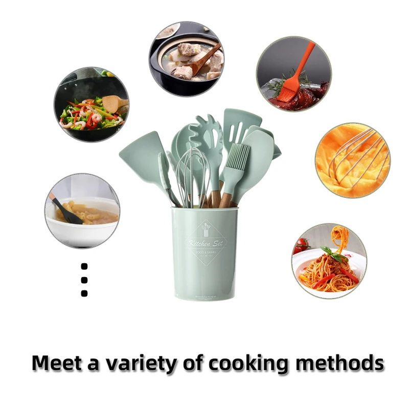 Кухонная утварь антипригарный лопата с деревянной ручкой силиконовый набор