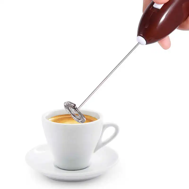 

Milk Frother 2 Colors Fashionable Hot Drinks Milk Coffee Frother Eggbeater Foamer Electric Mixer Stirrer