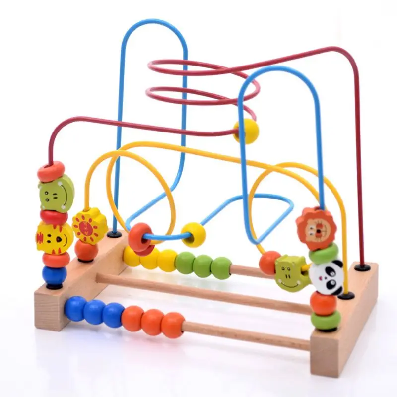 Лабиринт с бусинами игрушки животными графика Обучающие бусины деревянные