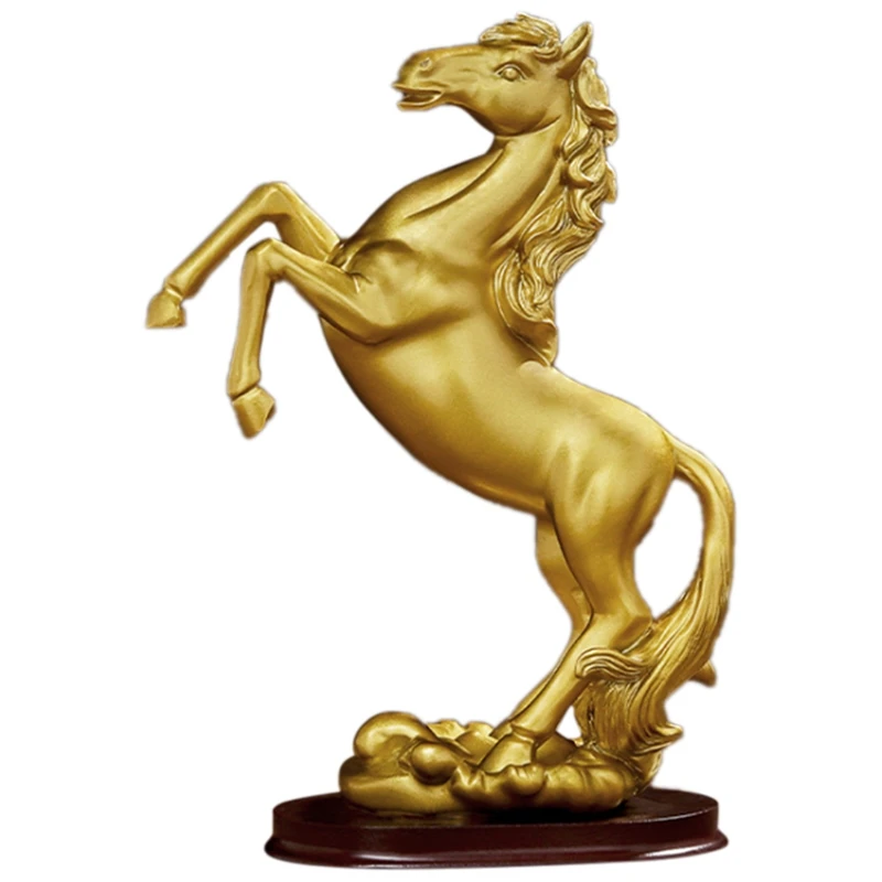 

Креативные украшения ручной работы из смолы с золотой лошадью, украшения для офиса, винного шкафа, украшения для дома