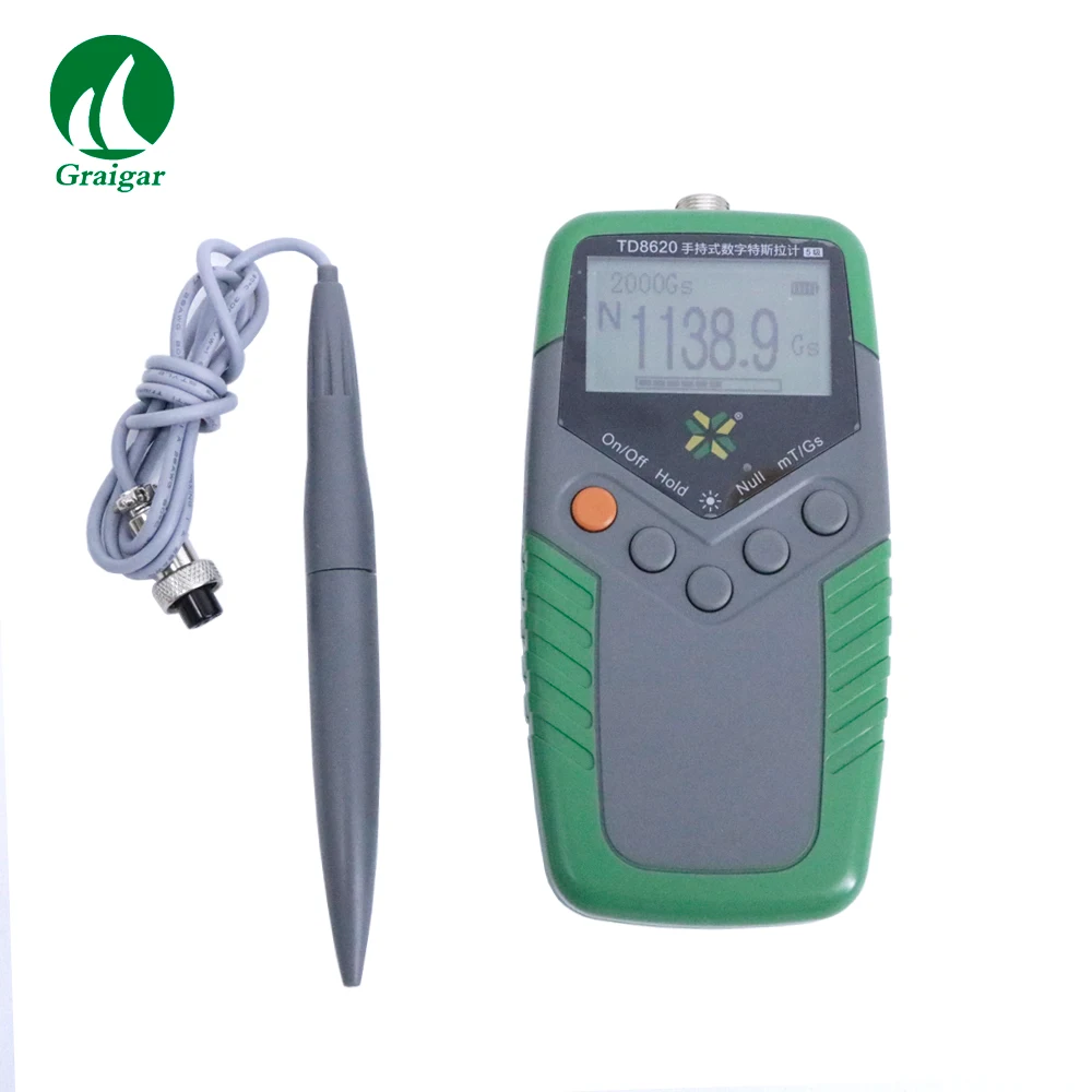 TD8620 Ручной цифровой измеритель Теслы постоянный магнит Гаусс 5%/ 2% / 1% на