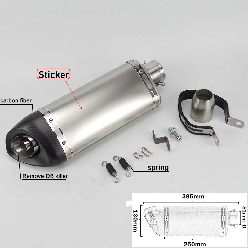 

Универсальный глушитель выхлопных газов из углеродного волокна для мотоцикла, глушитель дБ для KTM 690 для gsr 600 750 z800 z900 tmax 530 xj6
