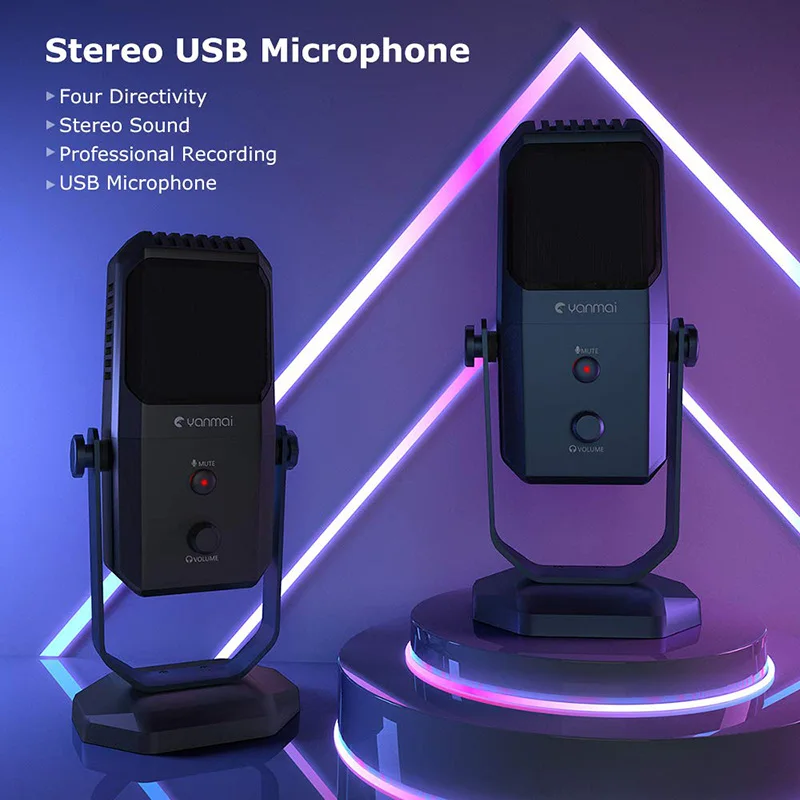 Конденсаторный USB микрофон GEVO профессиональная студийная запись четыре